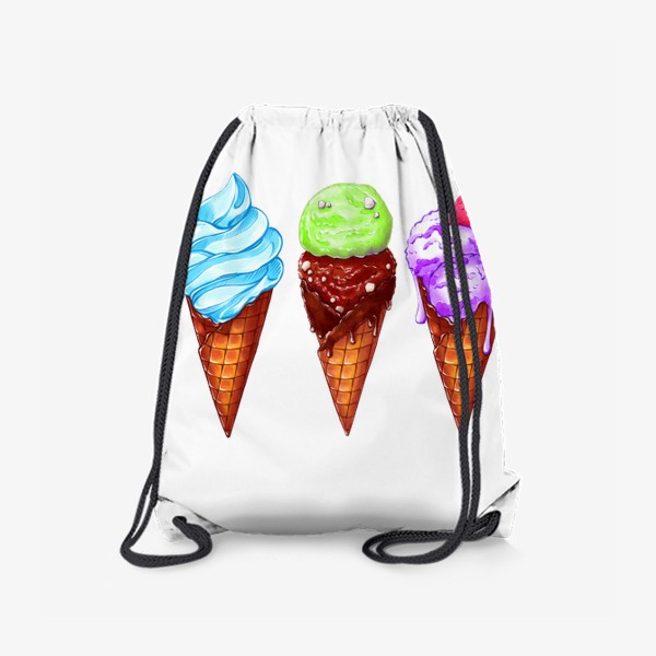 Рюкзак «Мороженое в рожках. Летнее настроение. Цветные мороженки»
