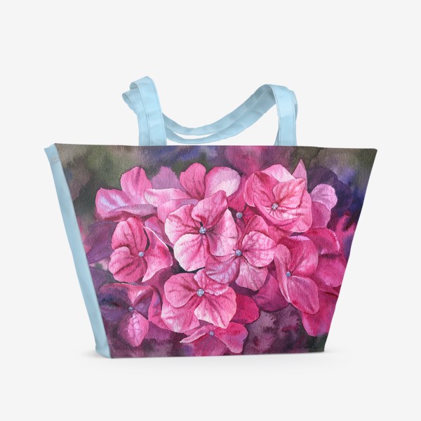 Пляжная сумка «Pink hydrangea. Sketch»