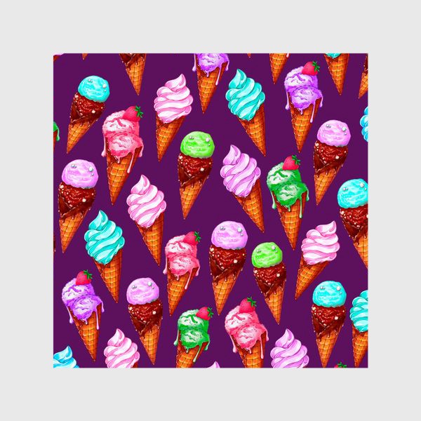 Шторы «Мороженое на фиолетовом фоне»