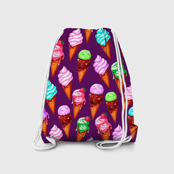 Рюкзак «Мороженое на фиолетовом фоне»