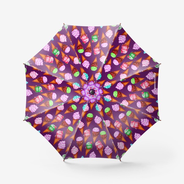 Зонт «Мороженое на фиолетовом фоне»