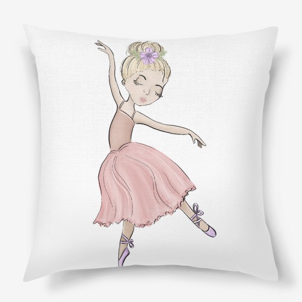 Подушка «Принт балерина в розовом платье»