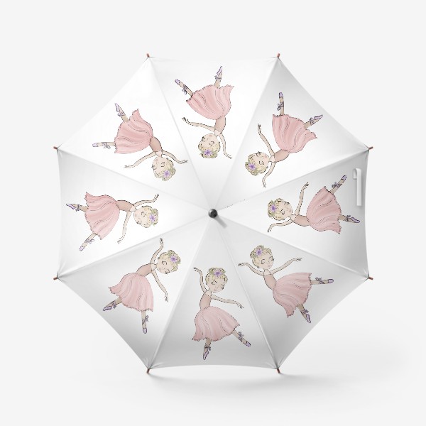 Зонт &laquo;Принт балерина в розовом платье&raquo;