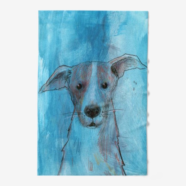 Полотенце «Пес на голубом фоне»