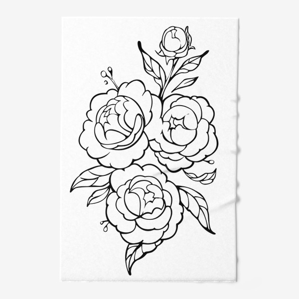 Полотенце «Пионы цветы / Розы / Тату»