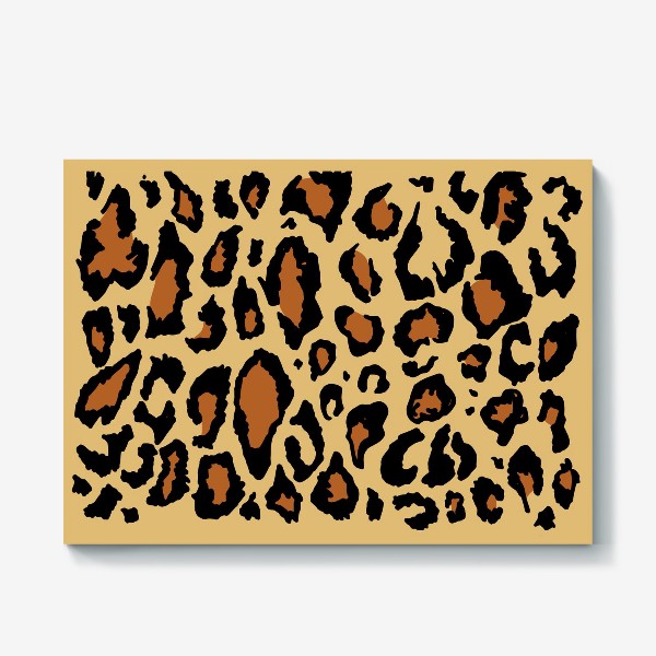 Холст «леопард узор из черных неровных пятен и коричневого цвета на песочном фоне . текстура леопардовой шкуры. »