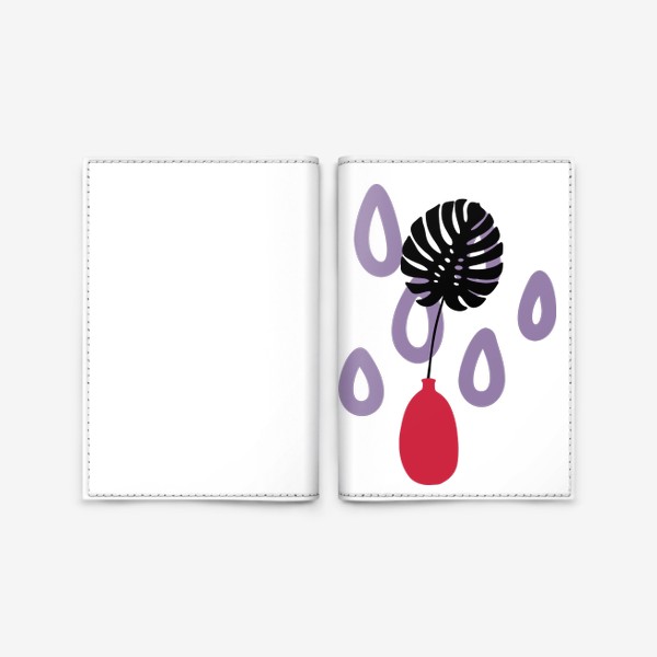 Обложка для паспорта &laquo;Монстера. Абстрактная ботаническая композиция.&raquo;