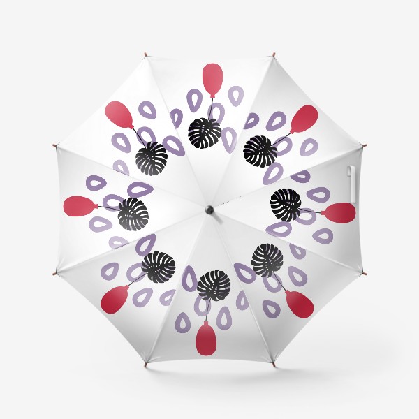 Зонт «Монстера. Абстрактная ботаническая композиция.»