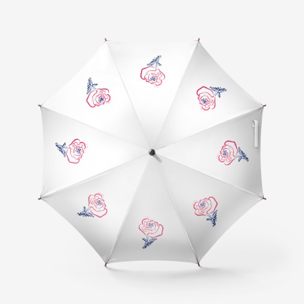 Зонт «Мак, контурный рисунок»