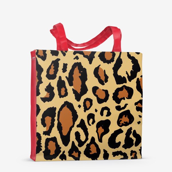 Сумка-шоппер «леопард узор из черных неровных пятен и коричневого цвета на песочном фоне . текстура леопардовой шкуры. »