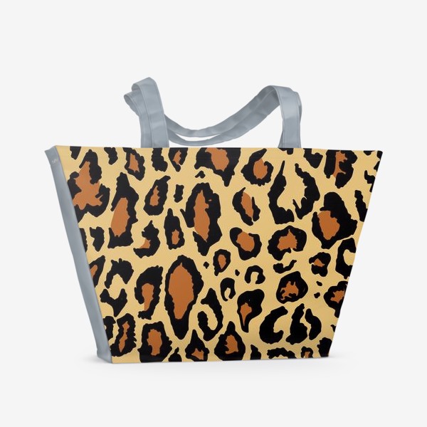 Пляжная сумка «леопард узор из черных неровных пятен и коричневого цвета на песочном фоне . текстура леопардовой шкуры. »