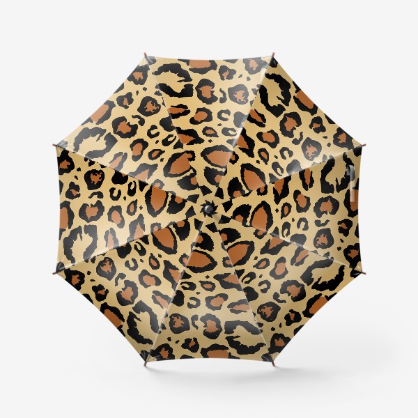 Зонт «леопард узор из черных неровных пятен и коричневого цвета на песочном фоне . текстура леопардовой шкуры. »