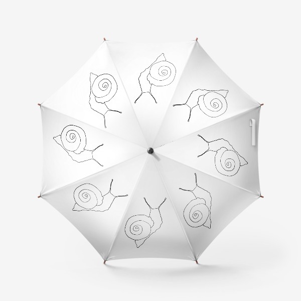 Зонт «скетч улитки. веселый рисунок улитки с раковиной на спине и рожками ползет вверх»