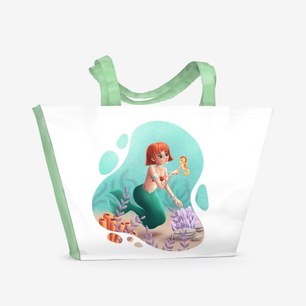 Пляжная сумка «Русалка и морской конек»