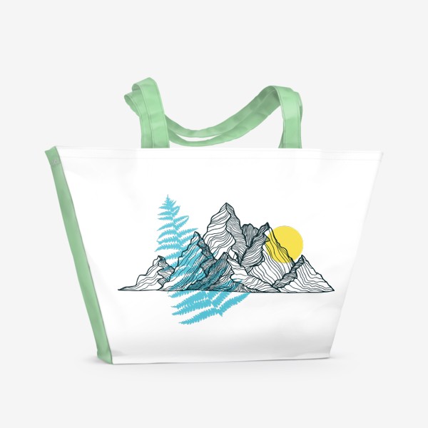 Пляжная сумка «Горы, солнце и папоротник 2»