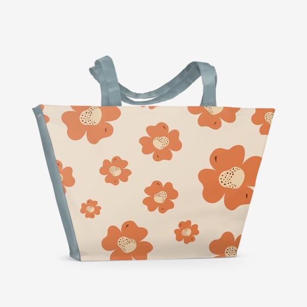 Пляжная сумка «Милые оранжевые цветы»