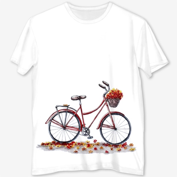 Футболка с полной запечаткой «Осенний велосипед»