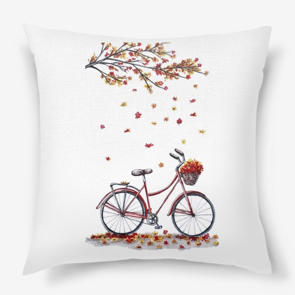 Подушка &laquo;Осенний велосипед под деревом&raquo;