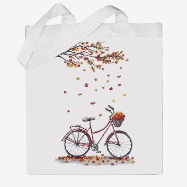 Сумка хб &laquo;Осенний велосипед под деревом&raquo;
