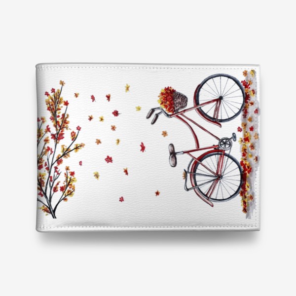 Кошелек «Осенний велосипед под деревом»