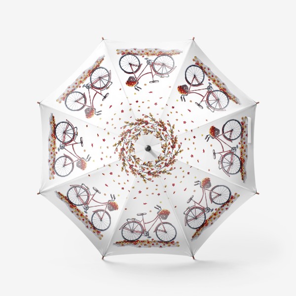 Зонт «Осенний велосипед под деревом»