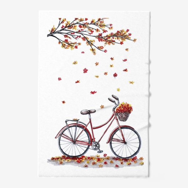 Полотенце «Осенний велосипед под деревом»
