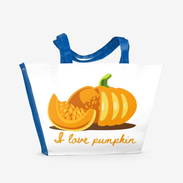 Пляжная сумка «Я люблю тыкву / I love pumpkin»