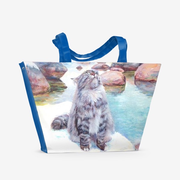 Пляжная сумка «Райское место, котик, отдых»
