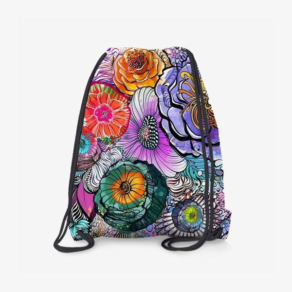 Рюкзак «Фантазийная акварельная цветочная поляна»