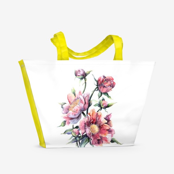 Пляжная сумка «Цветы Пионы»
