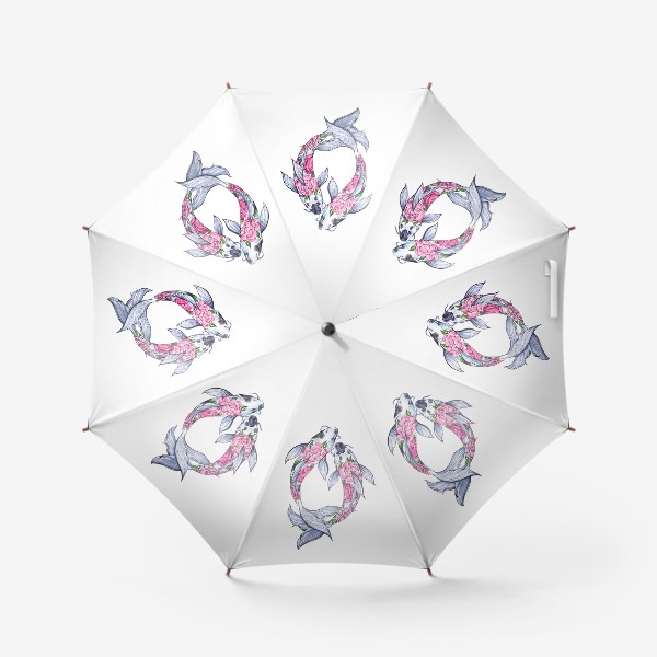 Зонт «Карпы с пионами»