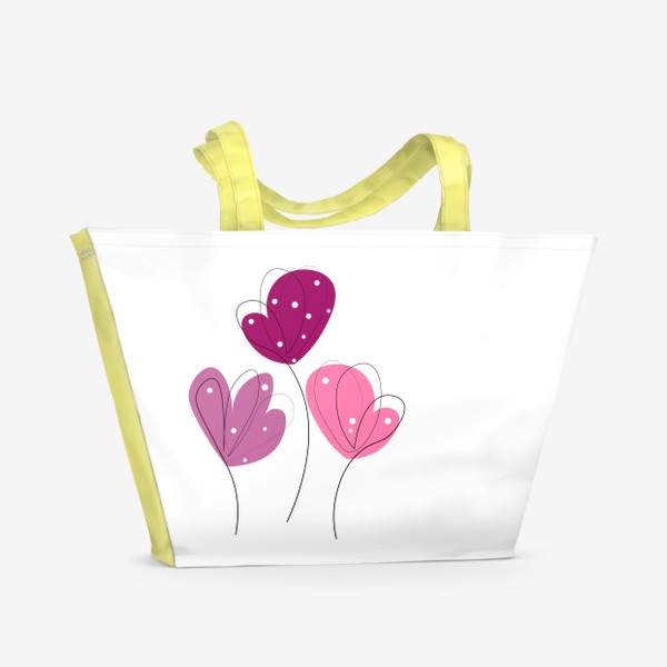 Пляжная сумка «Нежные абстрактные цветы. Розовые цветочки.»