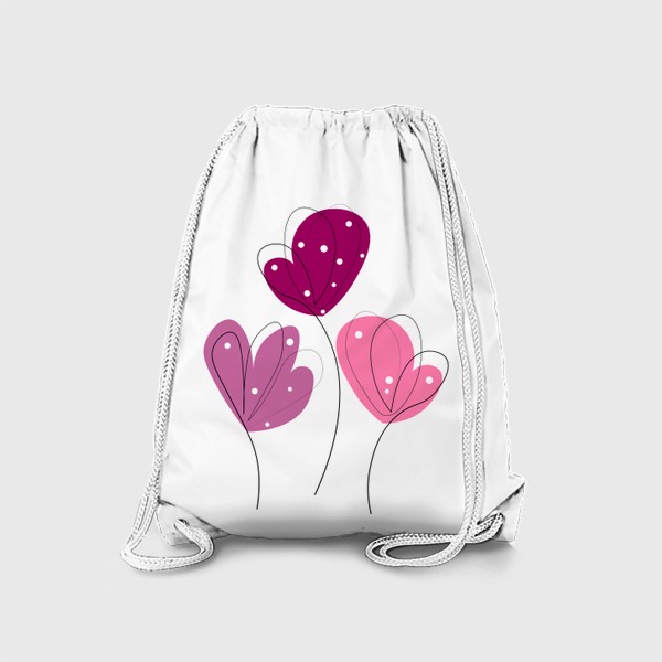 Рюкзак «Нежные абстрактные цветы. Розовые цветочки.»