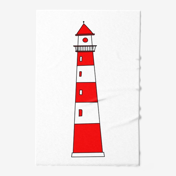 Полотенце «рисунок маяка в красно белую полоску. морской маяк рисунок »