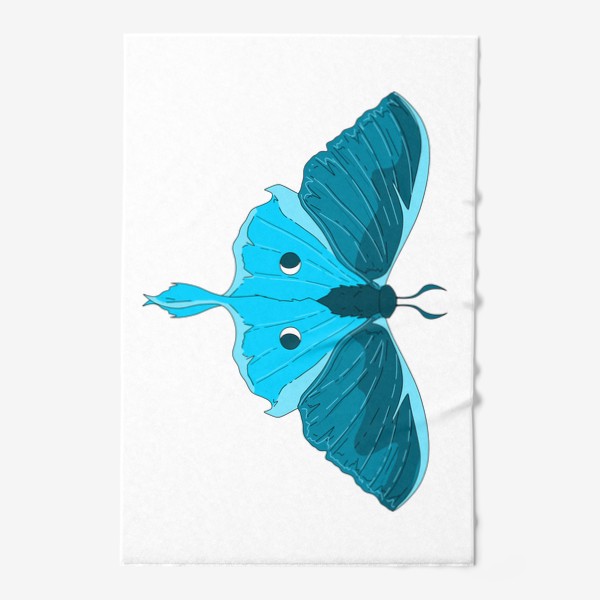 Полотенце «Голубая Бабочка, фантазийный рисунок Кедровая Падь мотылек ночной»