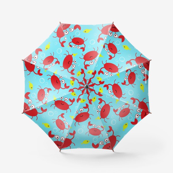 Зонт «Крабы на голубом фоне паттерн»