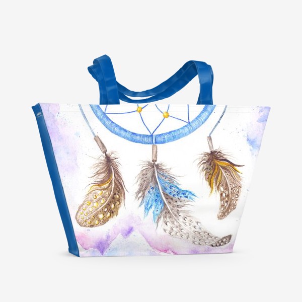Пляжная сумка «Ловец Снов, акварель»