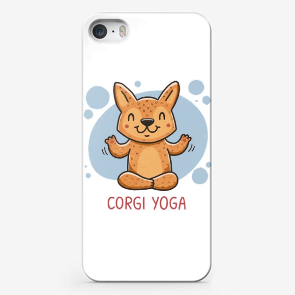 Чехол iPhone «Милый корги и йога. Медитация. Corgi yoga»