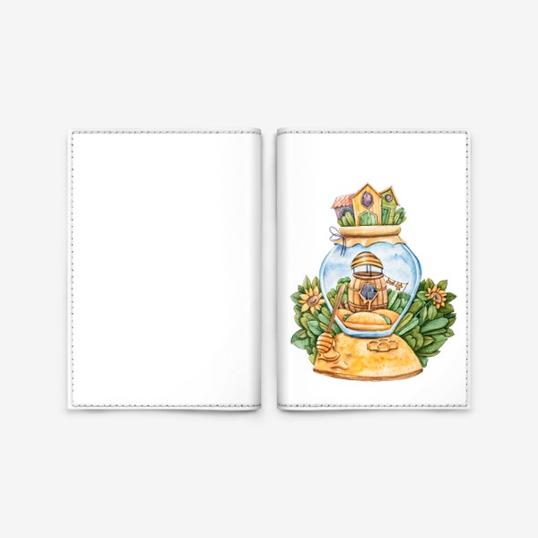 Обложка для паспорта «Акварельная иллюстрация. Волшебные домики. Подарок на день рождения ребенка.»