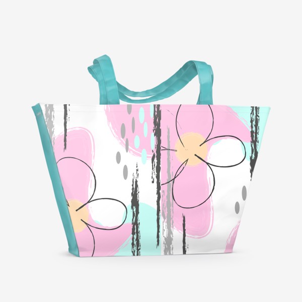 Пляжная сумка «Абстрактные нежные цветы.»