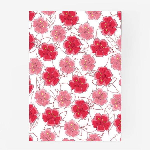 Постер «Красные и розовые цветы»