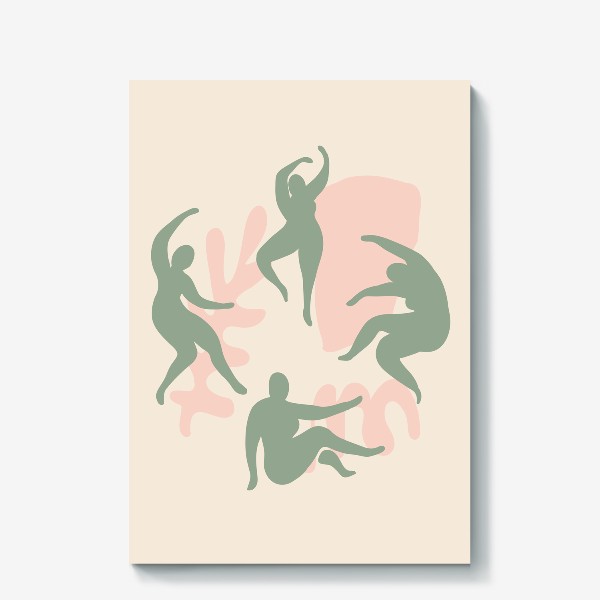 Холст «Танцующие женщины, ретро абстракция»