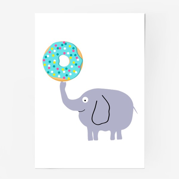Постер «Слон и пончик»