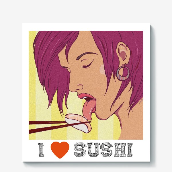 Холст «I love sushi»