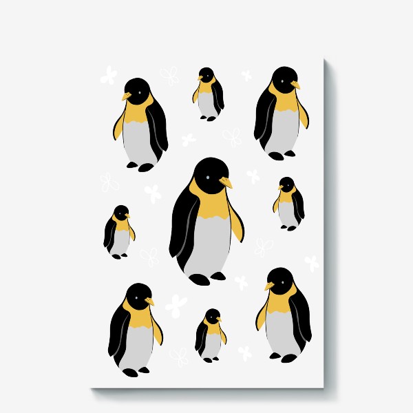 Холст «Серьезные пингвины»