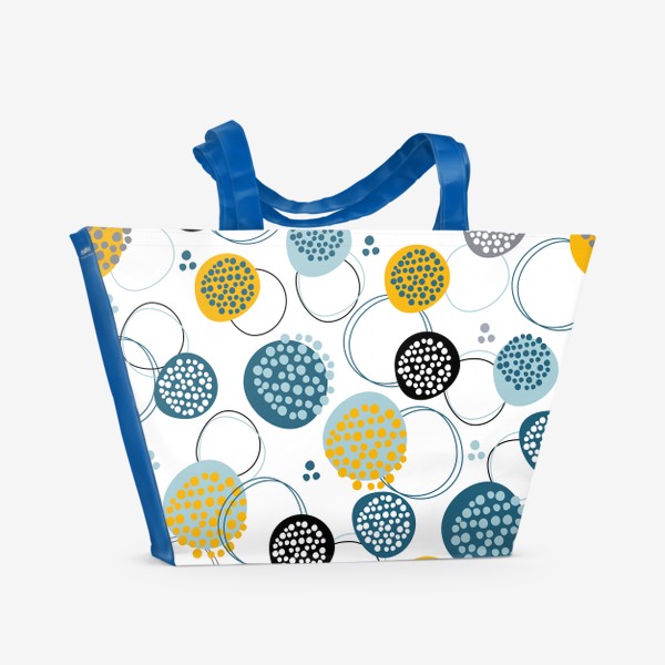 Пляжная сумка «Бесшовный принт с абстрактными овалами . Абстракция»