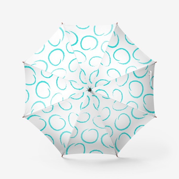Зонт «Бирюзовые круги. Паттерн бесшовный с бирюзовыми кругами.»