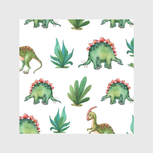 Скатерть «Милые зеленые динозавры и трава»
