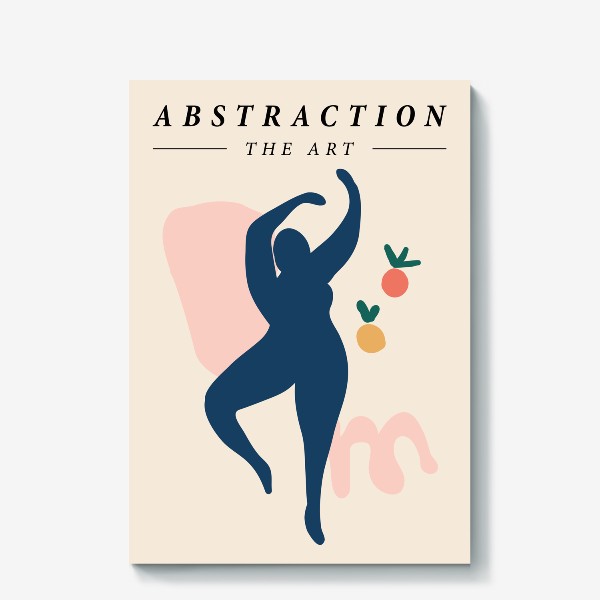 Холст «Танцующая женщина с фруктами, абстракция в стиле Матисса»