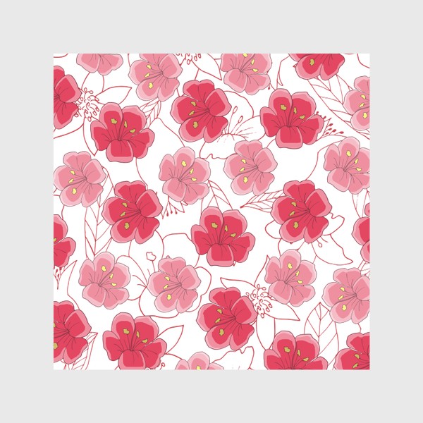 Скатерть «Красные и розовые цветы»